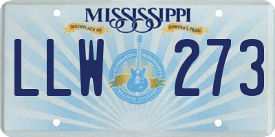 MS license plate LLW273