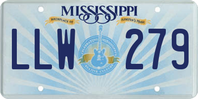 MS license plate LLW279