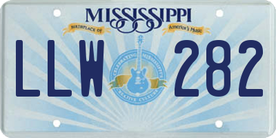 MS license plate LLW282