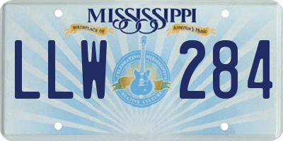 MS license plate LLW284
