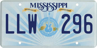 MS license plate LLW296