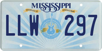 MS license plate LLW297