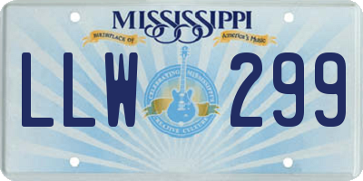 MS license plate LLW299