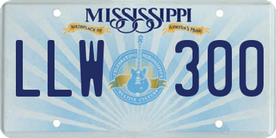 MS license plate LLW300