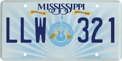 MS license plate LLW321