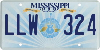 MS license plate LLW324