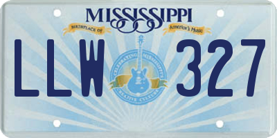 MS license plate LLW327