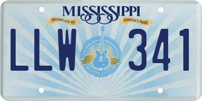MS license plate LLW341