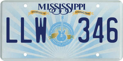 MS license plate LLW346