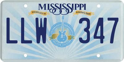 MS license plate LLW347