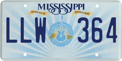 MS license plate LLW364