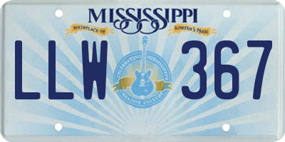MS license plate LLW367