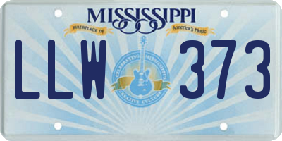 MS license plate LLW373