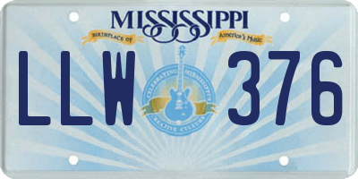 MS license plate LLW376