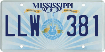 MS license plate LLW381
