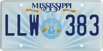 MS license plate LLW383