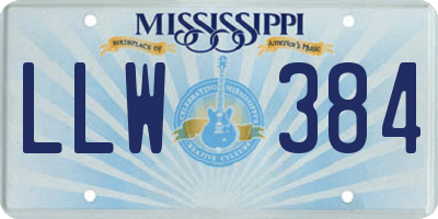 MS license plate LLW384