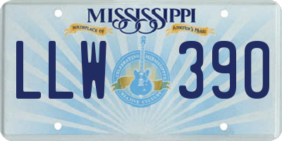 MS license plate LLW390