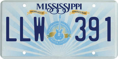 MS license plate LLW391
