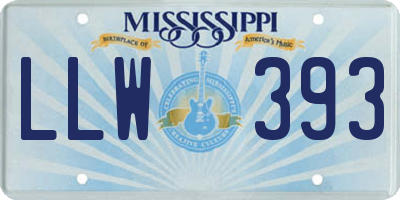 MS license plate LLW393