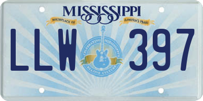 MS license plate LLW397
