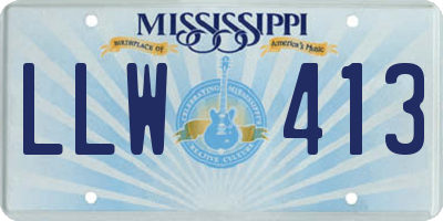MS license plate LLW413