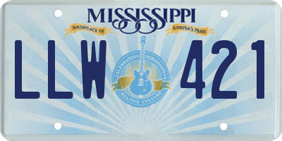 MS license plate LLW421