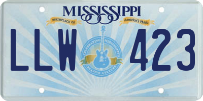 MS license plate LLW423