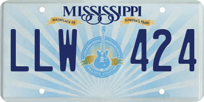 MS license plate LLW424