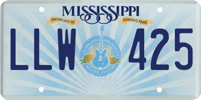 MS license plate LLW425