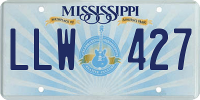 MS license plate LLW427