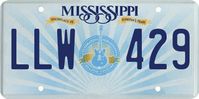 MS license plate LLW429