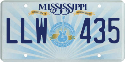 MS license plate LLW435