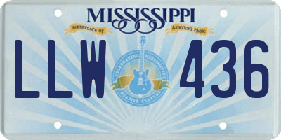 MS license plate LLW436