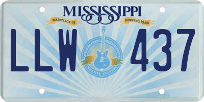 MS license plate LLW437