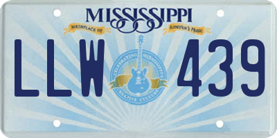 MS license plate LLW439
