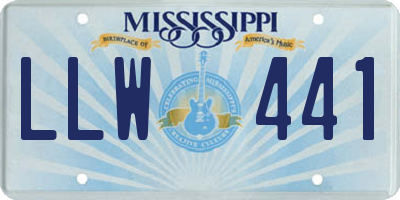 MS license plate LLW441