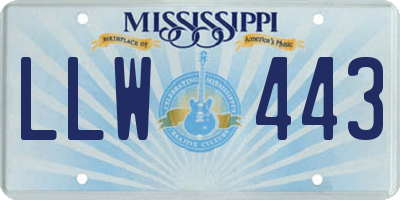 MS license plate LLW443