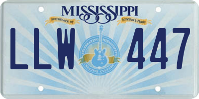 MS license plate LLW447