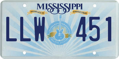 MS license plate LLW451