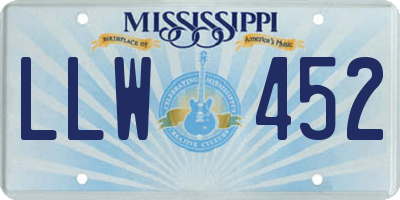 MS license plate LLW452
