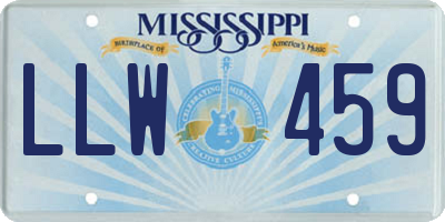 MS license plate LLW459
