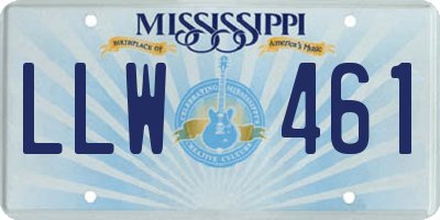 MS license plate LLW461