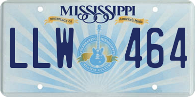 MS license plate LLW464