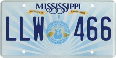 MS license plate LLW466
