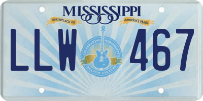 MS license plate LLW467