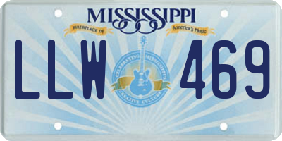 MS license plate LLW469