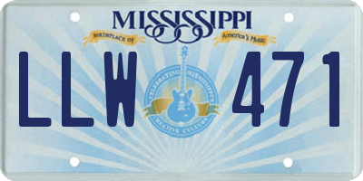 MS license plate LLW471