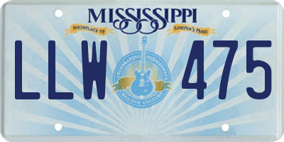 MS license plate LLW475