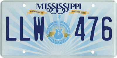 MS license plate LLW476